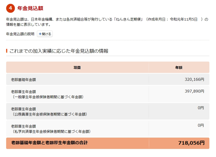 年金見込額