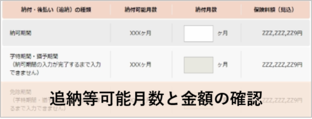 追納等可能月数と金額の確認（画像）