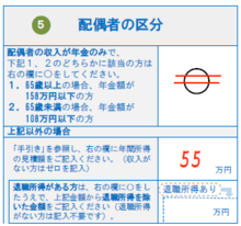 配偶者の区分欄の記入例