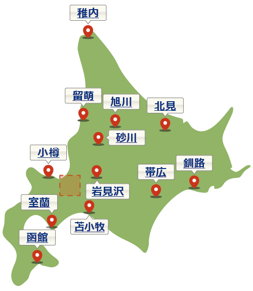 北海道の地図