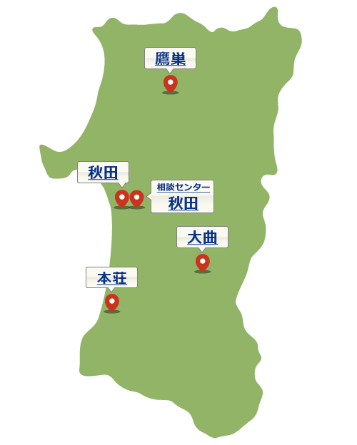秋田県の地図