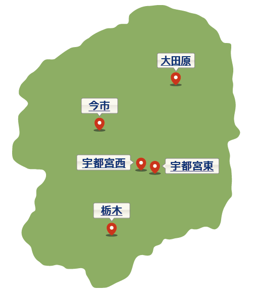 栃木県の地図