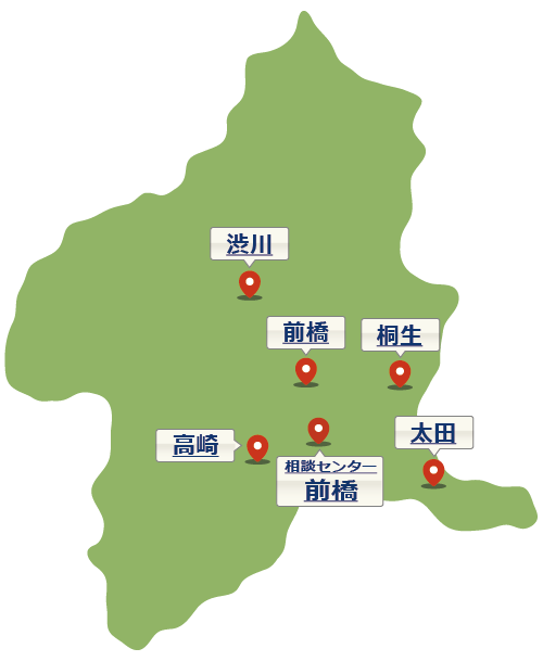 群馬県の地図