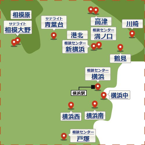 神奈川県の地図（詳細）