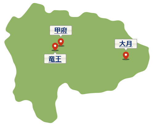 山梨県の地図