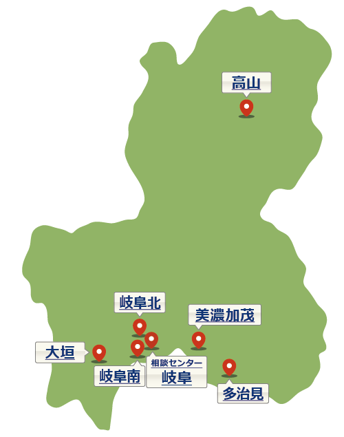 岐阜県の地図