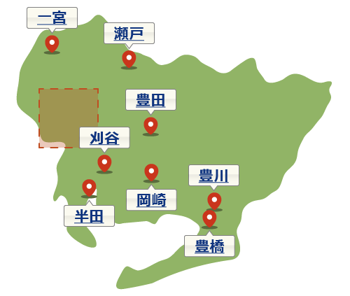 愛知県の地図1