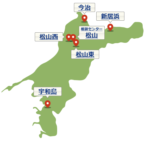 愛媛県の地図