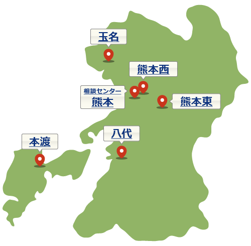 熊本県の地図