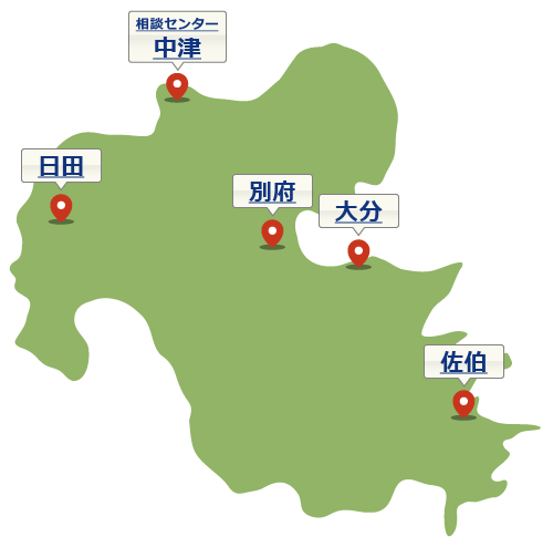 大分県の地図
