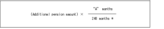(Additional pension amount) X "A" months / 240 months*