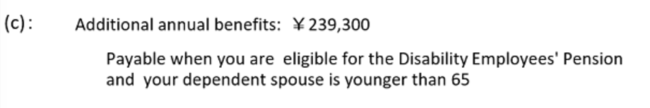 (c): Additional annual benefits: \239,300 Payable when your dependent spouse is younger than 65