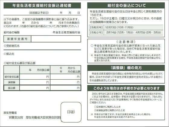 振込通知書（随時裏)