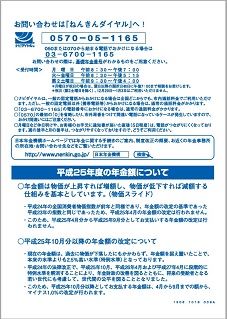 年金振込通知書　裏面