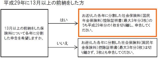 平成29年に13月以上の前納をした方