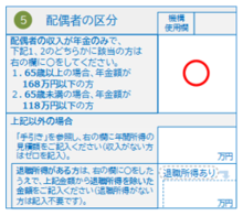 配偶者の区分欄の記入例