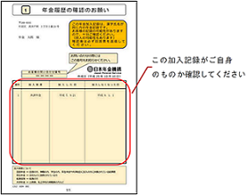 年金履歴の確認のお願い