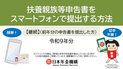 「（スマートフォン版）扶養親族等申告書のオンラインでの提出方法」ページへのリンク