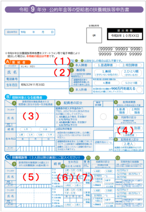 令和9年分扶養親族等申告書
