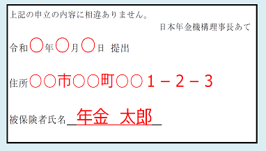 署名欄の例
