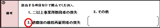 赤枠部分の記入例