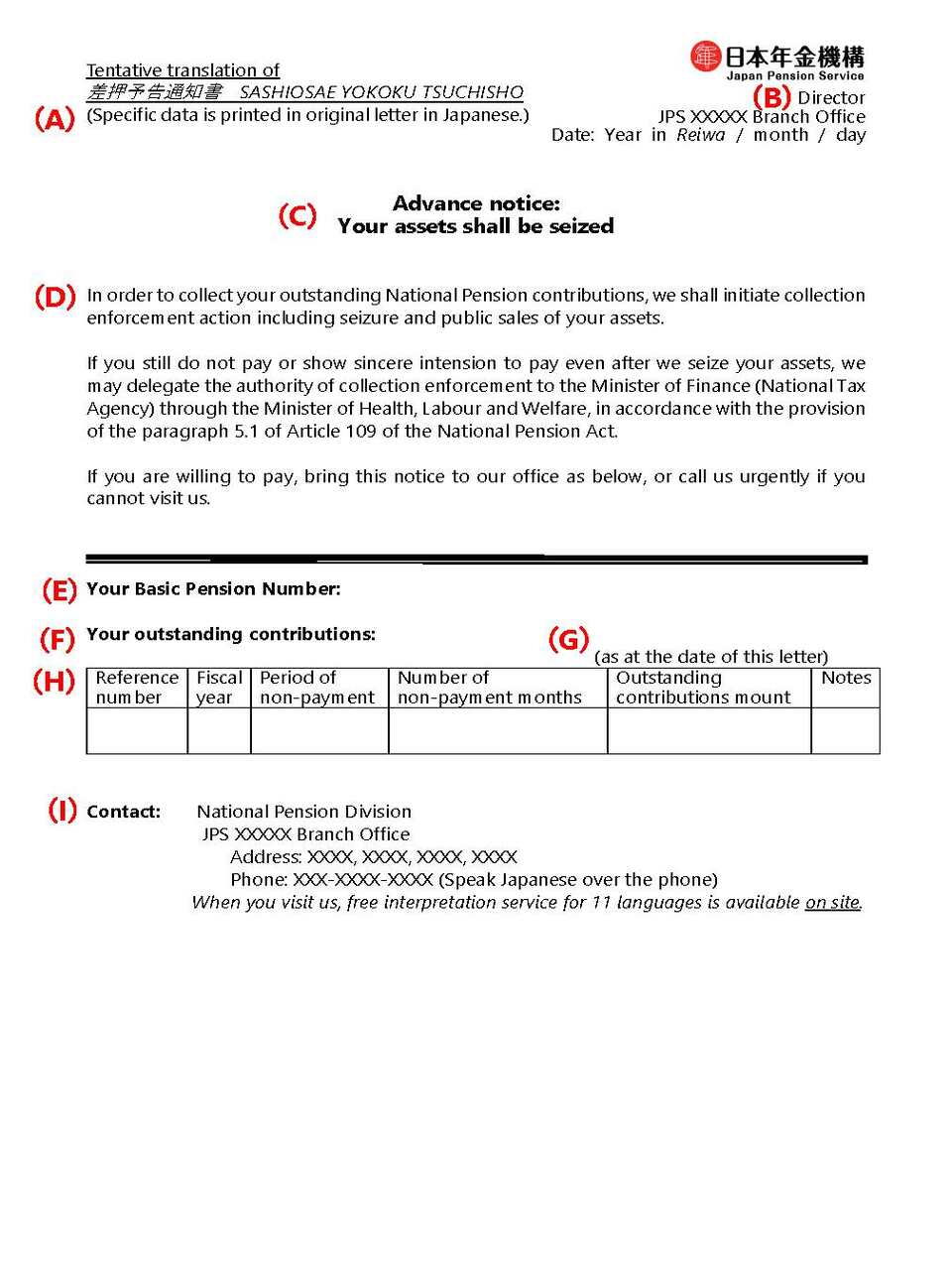差押予告通知書