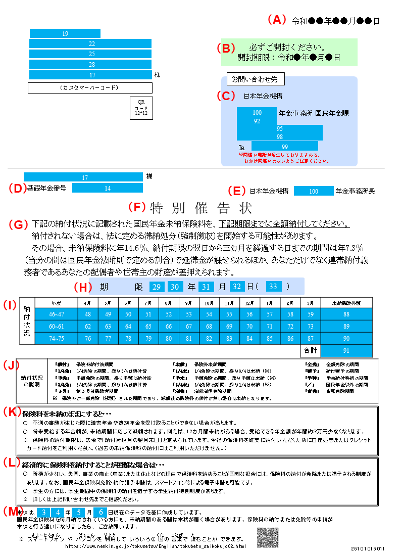 特別催告状の画像