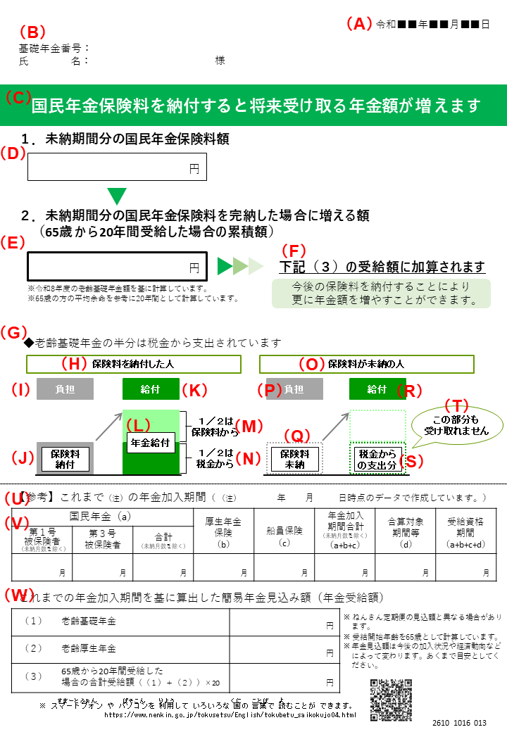 特別催告状(別紙)の画像